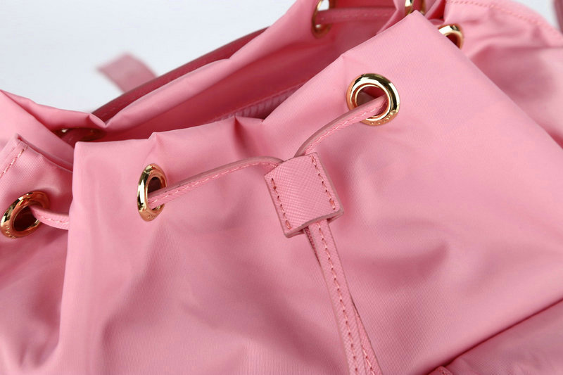2014 Prada microfiber nylon drawstring backpack bag BZ0030 cherrypink